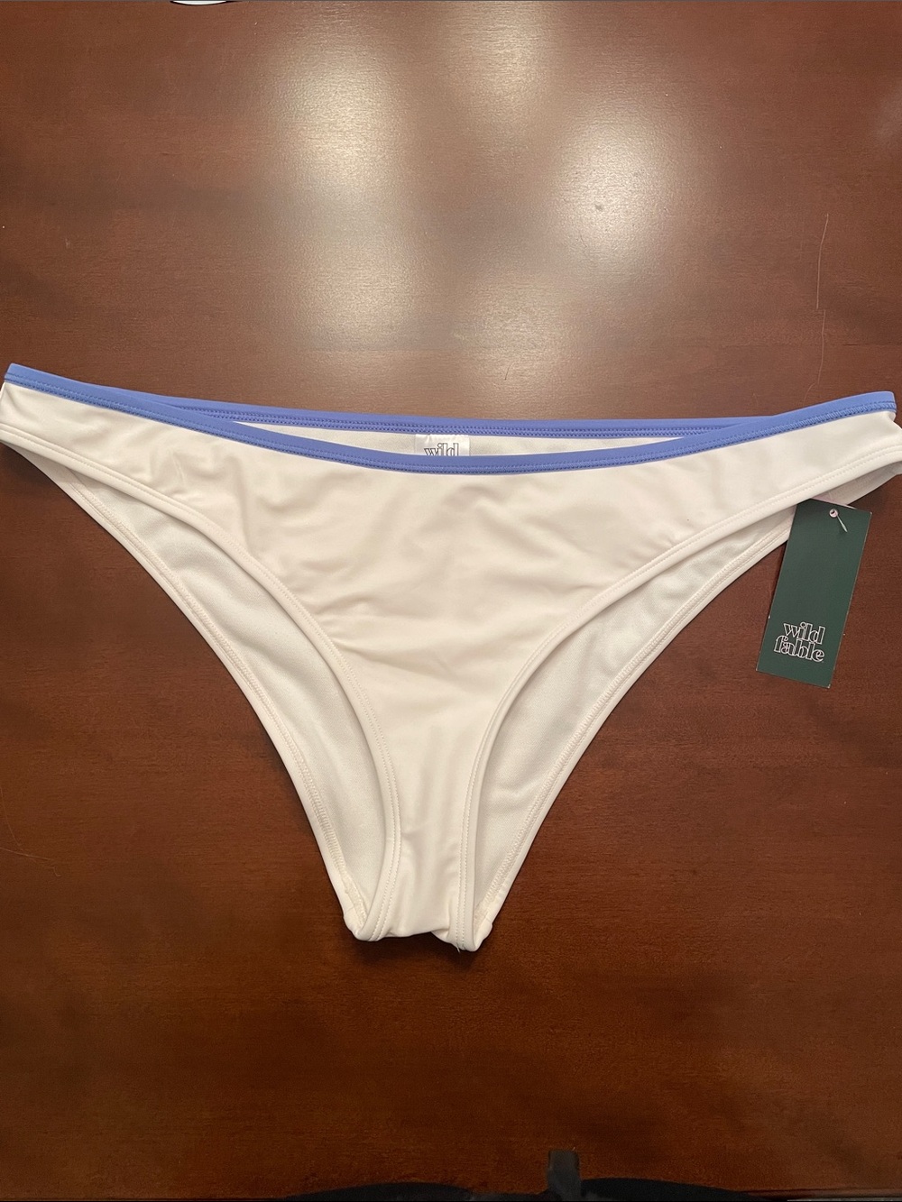 wild fable White Bikini Bottom with Periwinkle Trim